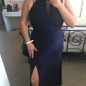 Macy navy prom dress
